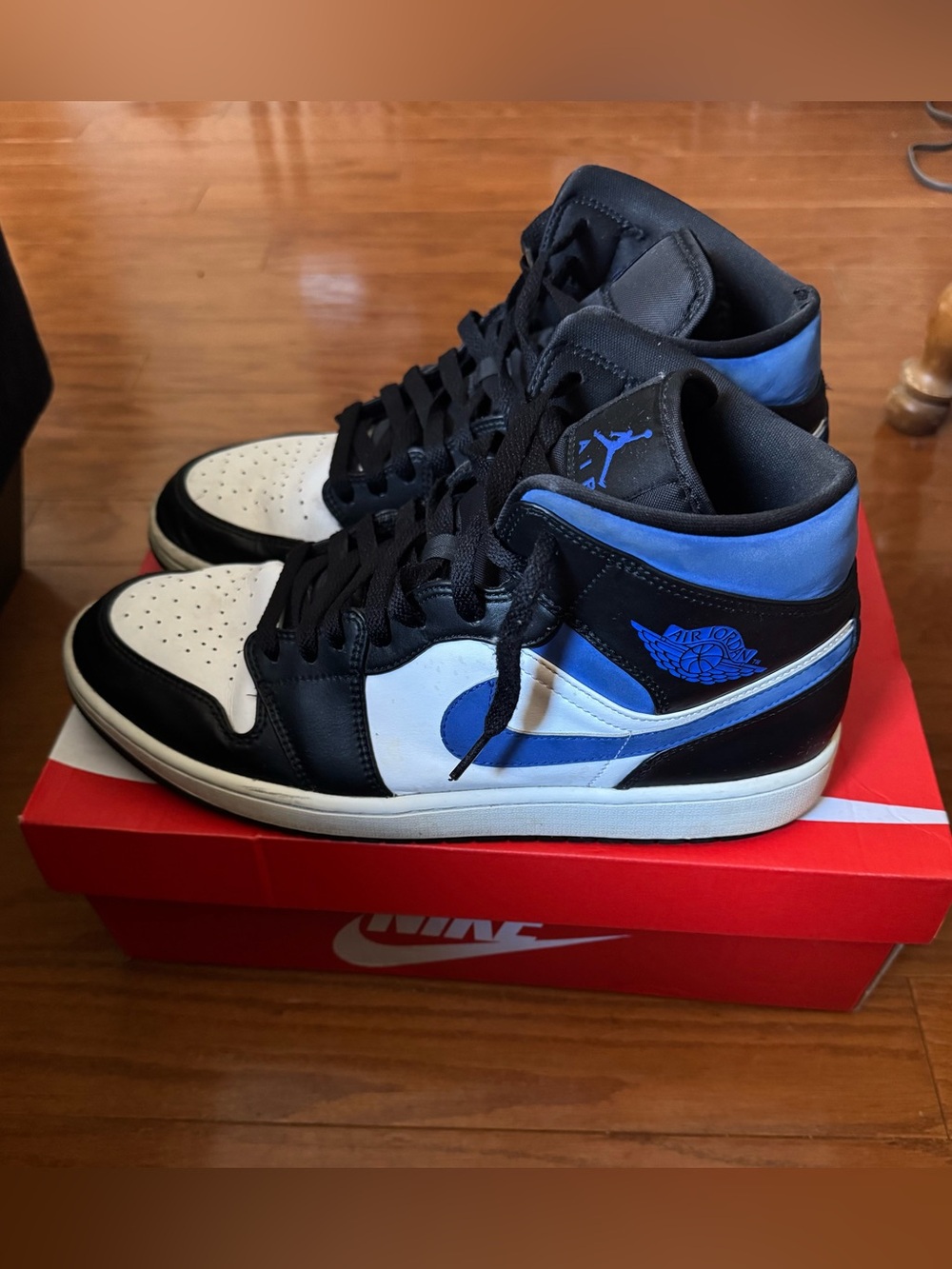 Nike Air Jordan 1 Mid Racer Blue Black White Men’s Size 12 554724-140